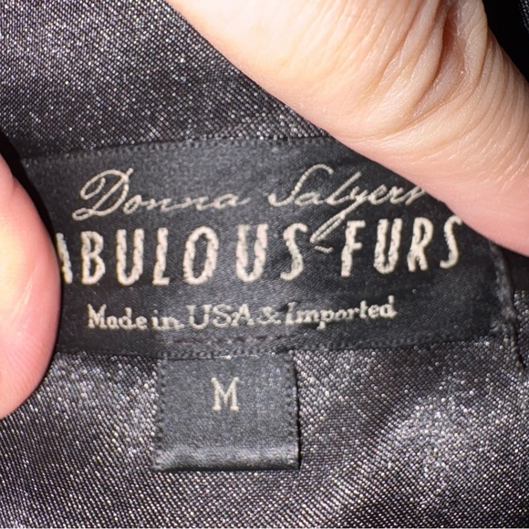 Donna Salyers Fabulous Furs Black Faux Fur Hooded Vest M 21x38 Luxury - Picture 5 of 12